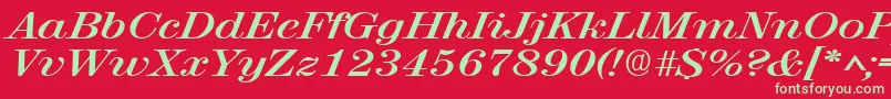 RubyscriptbroadBold Font – Green Fonts on Red Background