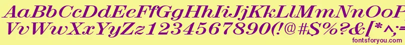 RubyscriptbroadBold Font – Purple Fonts on Yellow Background