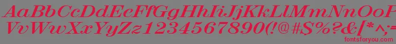 RubyscriptbroadBold Font – Red Fonts on Gray Background