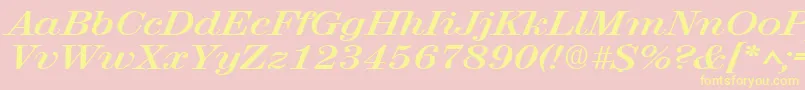 RubyscriptbroadBold Font – Yellow Fonts on Pink Background