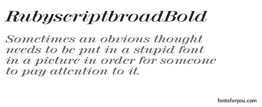 RubyscriptbroadBold Font