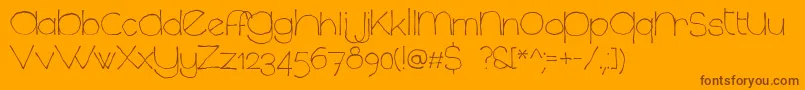 ChavenirLc-Schriftart – Braune Schriften auf orangefarbenem Hintergrund