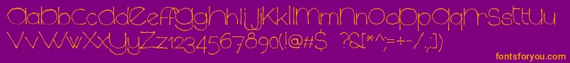 ChavenirLc-Schriftart – Orangefarbene Schriften auf violettem Hintergrund