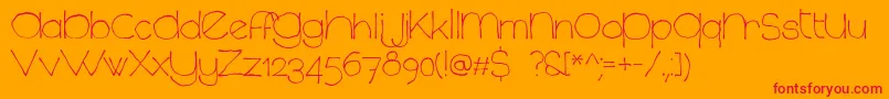 ChavenirLc-Schriftart – Rote Schriften auf orangefarbenem Hintergrund