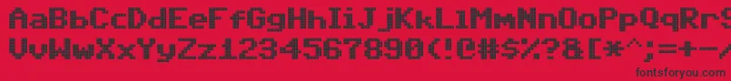 フォントTriadXs – 赤い背景に黒い文字