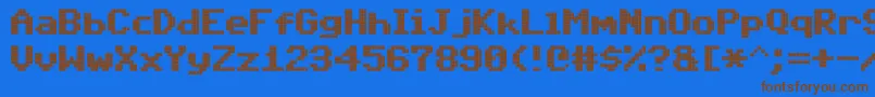 TriadXs Font – Brown Fonts on Blue Background