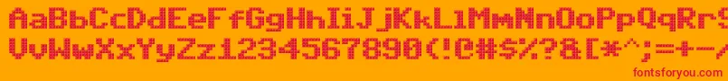 TriadXs Font – Red Fonts on Orange Background