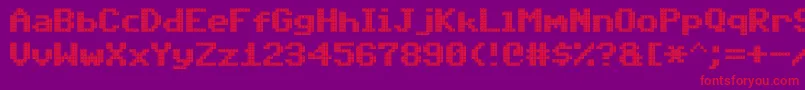 フォントTriadXs – 紫の背景に赤い文字