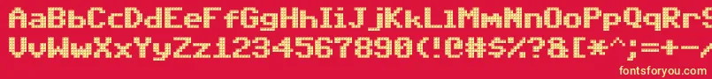 TriadXs Font – Yellow Fonts on Red Background