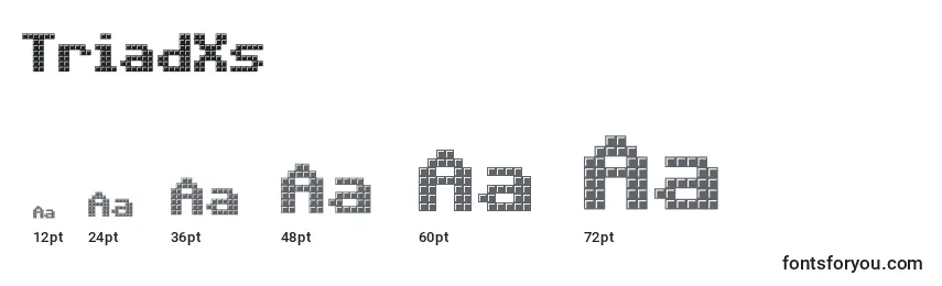 TriadXs font sizes