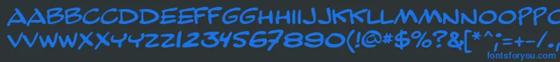 GeBailiffCaps Font – Blue Fonts on Black Background