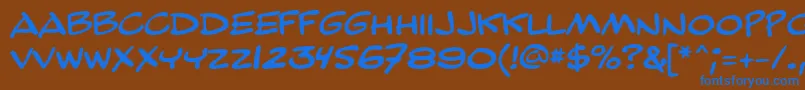 GeBailiffCaps Font – Blue Fonts on Brown Background