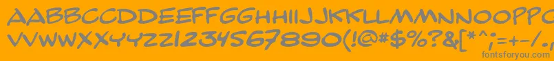 GeBailiffCaps-Schriftart – Graue Schriften auf orangefarbenem Hintergrund