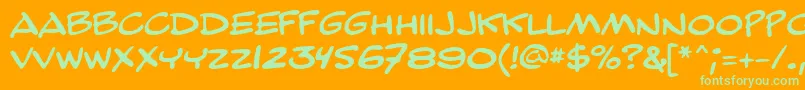 GeBailiffCaps Font – Green Fonts on Orange Background