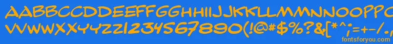 Fonte GeBailiffCaps – fontes laranjas em um fundo azul