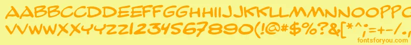 GeBailiffCaps Font – Orange Fonts on Yellow Background