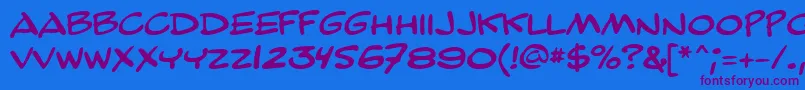 GeBailiffCaps Font – Purple Fonts on Blue Background