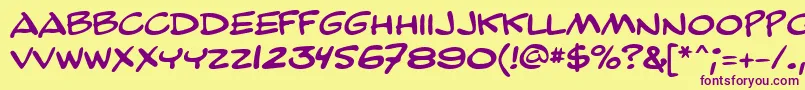 GeBailiffCaps-Schriftart – Violette Schriften auf gelbem Hintergrund