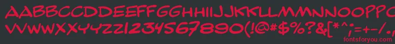 GeBailiffCaps-Schriftart – Rote Schriften auf schwarzem Hintergrund