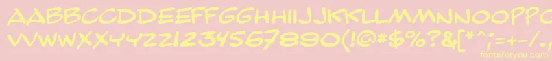 GeBailiffCaps-Schriftart – Gelbe Schriften auf rosa Hintergrund