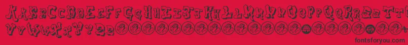 AerosolMenaceShadow Font – Black Fonts on Red Background