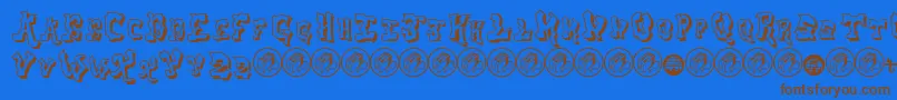 AerosolMenaceShadow Font – Brown Fonts on Blue Background