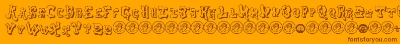 AerosolMenaceShadow Font – Brown Fonts on Orange Background