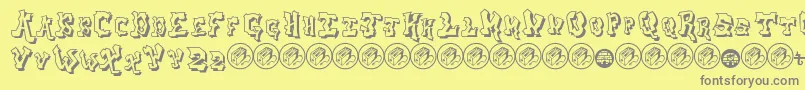 Шрифт AerosolMenaceShadow – серые шрифты на жёлтом фоне