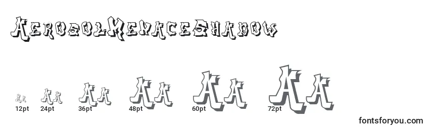 Größen der Schriftart AerosolMenaceShadow