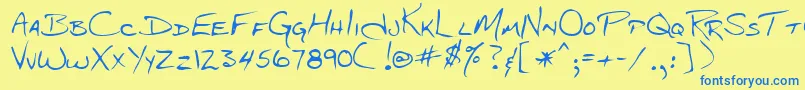 Шрифт Lehn048 – синие шрифты на жёлтом фоне