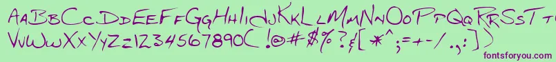 Lehn048 Font – Purple Fonts on Green Background