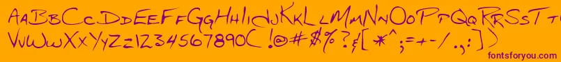 Czcionka Lehn048 – fioletowe czcionki na pomarańczowym tle