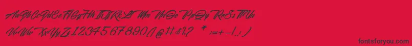 MidnightStreet-fontti – mustat fontit punaisella taustalla