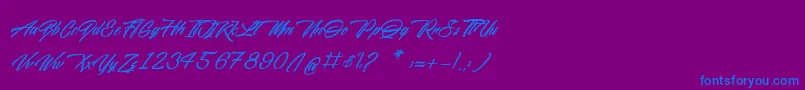 MidnightStreet Font – Blue Fonts on Purple Background