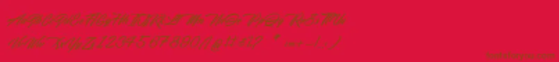 Więcej informacji o czcionce MidnightStreet Czcionka MidnightStreet – brązowe czcionki na czerwonym tle