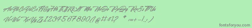 フォントMidnightStreet – 緑の背景に灰色の文字