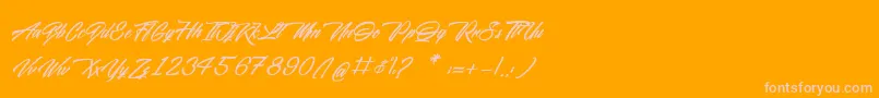 フォントMidnightStreet – オレンジの背景にピンクのフォント