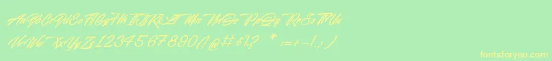 MidnightStreet Font – Yellow Fonts on Green Background