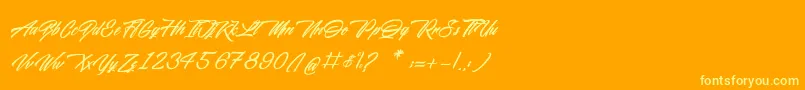 MidnightStreet-fontti – keltaiset fontit oranssilla taustalla