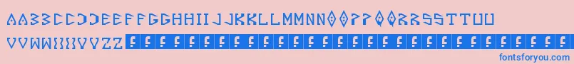 Starscraper Font – Blue Fonts on Pink Background