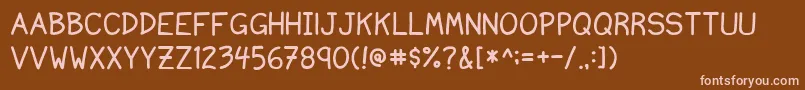 フォントNvscript – 茶色の背景にピンクのフォント
