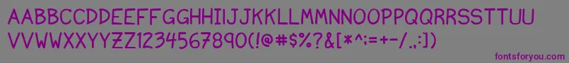 Czcionka Nvscript – fioletowe czcionki na szarym tle