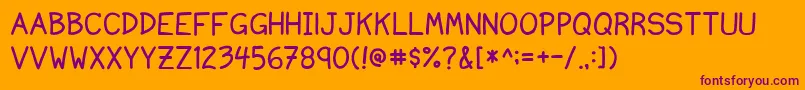 Nvscript-Schriftart – Violette Schriften auf orangefarbenem Hintergrund