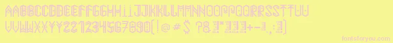 Шрифт Paihuen – розовые шрифты на жёлтом фоне