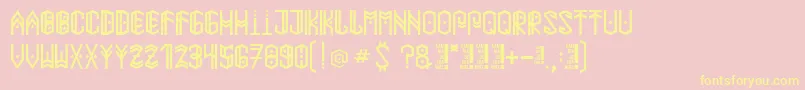 Paihuen-Schriftart – Gelbe Schriften auf rosa Hintergrund