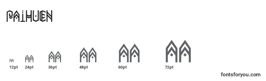 Размеры шрифта Paihuen