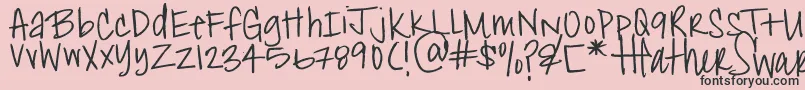 HeatherShibahn-Schriftart – Schwarze Schriften auf rosa Hintergrund
