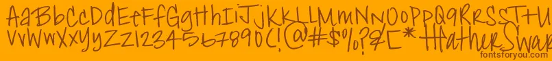 HeatherShibahn-fontti – ruskeat fontit oranssilla taustalla