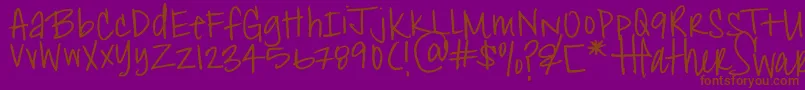Czcionka HeatherShibahn – brązowe czcionki na fioletowym tle