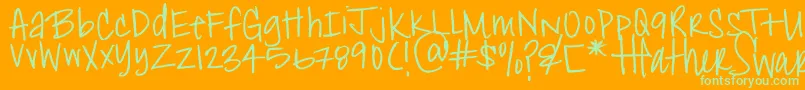 HeatherShibahn-fontti – vihreät fontit oranssilla taustalla